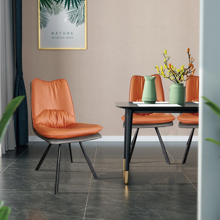 Stainless Steel Base Upholstery Double Seats Dining Chair