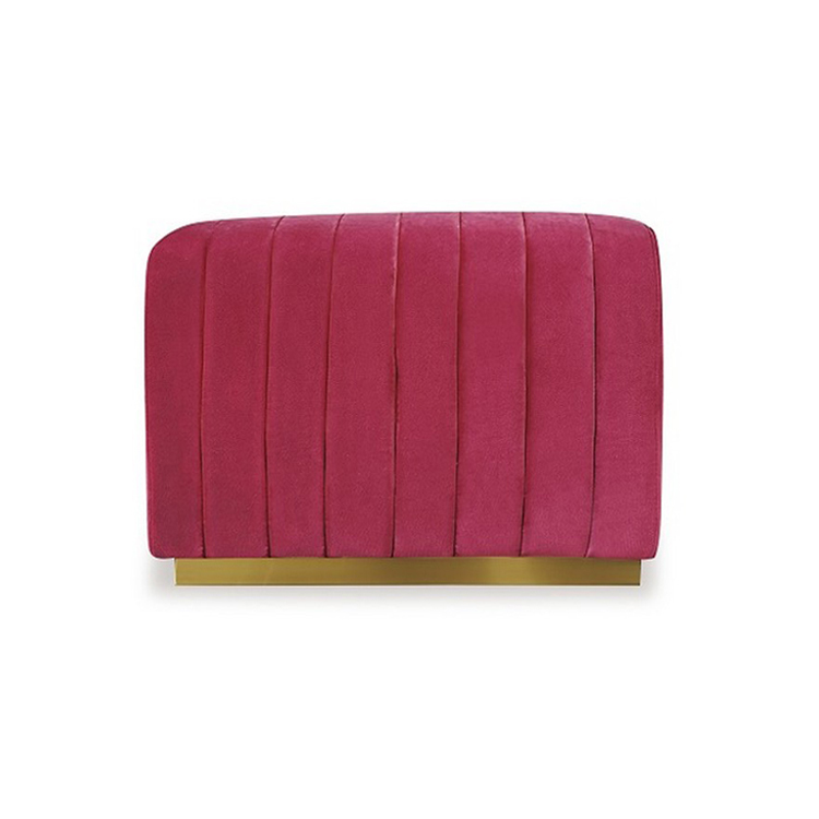 Upholstery Ottoman With Stainless Steel Base